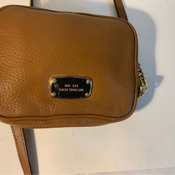 MICHAEL KORS Brown Pebble Leather Mini Crossbody  Bag - Picture 6 of 12